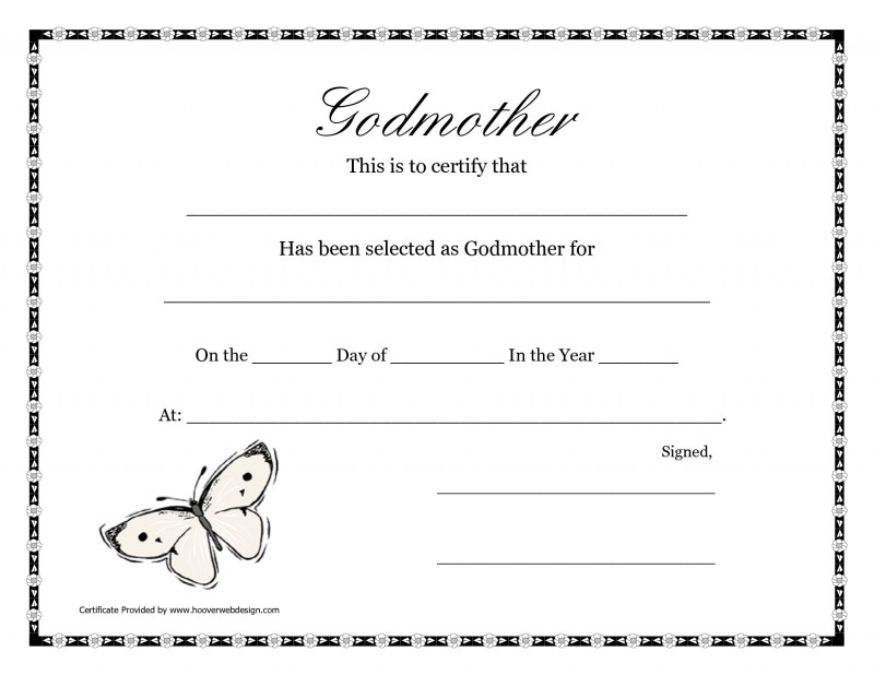 Baptism Certificate Template Word New Free Printable Godparent Certificates Printable Godmother