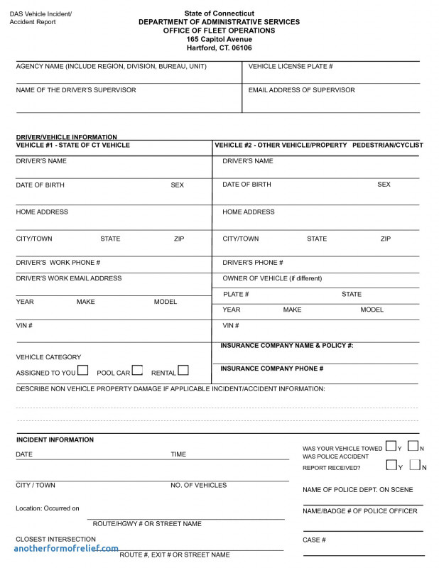 Blank Police Report Template New Vehicle Accident Report form Template Resume Car Example Automobile
