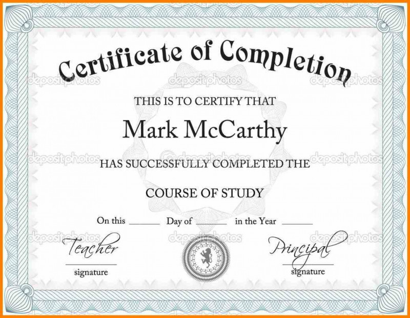 Class Completion Certificate Template Awesome Certificate Template Powerpoint Templates Free Download Business 014