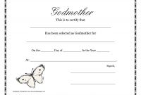 Free ordination Certificate Template Unique Free Printable Godparent Certificates Printable Godmother