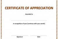 Free Template for Certificate Of Recognition Unique 013 Certificate Of Appreciation Template Ideas Free Templates