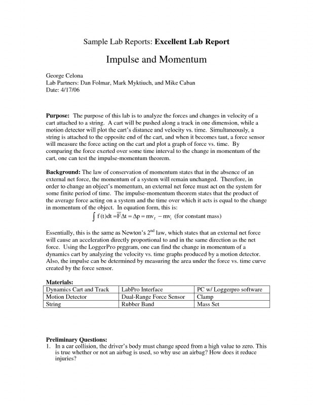 Generic Incident Report Template New Lab Report Example Business Mentor