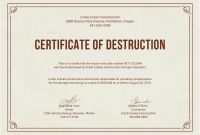 Hard Drive Destruction Certificate Template Unique 011 Template Ideas Certificate Of Frightening Destruction Document