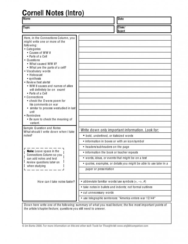 High School Book Report Template Awesome Helping Students Take Better Notes Teacher Analysis Education