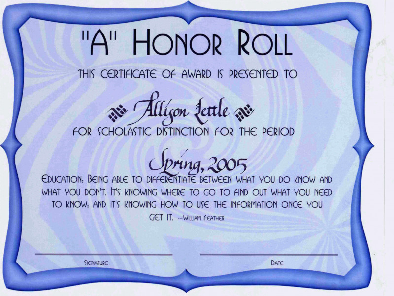 Honor Roll Certificate Template New Awards Certificates Templates for Word Koman Mouldings Co