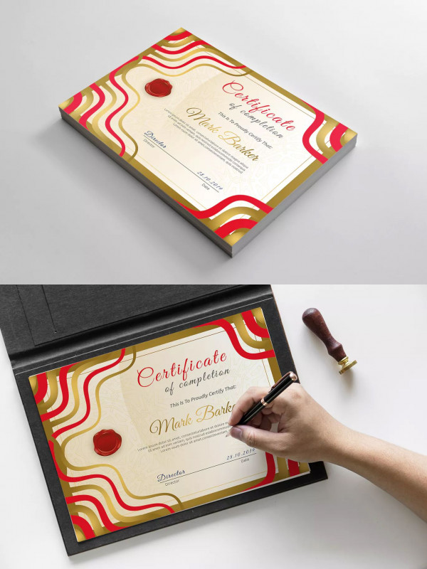 Indesign Certificate Template Unique Certificate Template Eps Cmyk Colors 300 Dpi Resolution