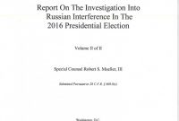 Investigation Report Template Doc Unique Mueller Report Volume 2 Pdf Docdroid