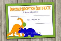 Toy Adoption Certificate Template Unique Instant Download Dinosaur Adoption Certificate Memorable Etsy