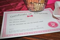 Toy Adoption Certificate Template Unique My Parties Dog Adoption Party Free Printable From Chickabug