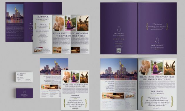 Free Tri Fold Business Brochure Templates Awesome Set Of Brochures Stationery 01 Brochure Templates Creative Market