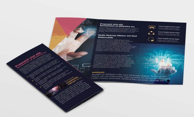 One Page Brochure Template Best Tri Fold It Technology Flyer Template