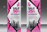 Pop Up Brochure Template Awesome Pink Roll Up Banner Template Vector Advertisement X Banner Poster