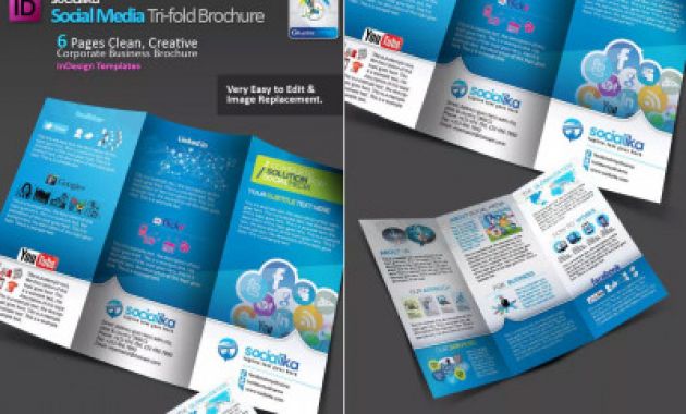 Social Media Brochure Template Awesome Tri Fold Brochure Template Indesign Free Download Professional