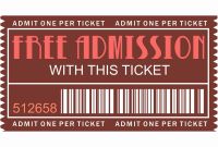 Blank Admission Ticket Template New Free Printable Movie Tickets Template Luxury Free Printables