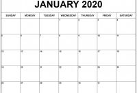Blank Calander Template Unique Create Your January 2020 Calendar Printable Editable Blank