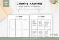 Blank Cleaning Schedule Template Awesome Cleaning Checklist Printable Cleaning List Printable