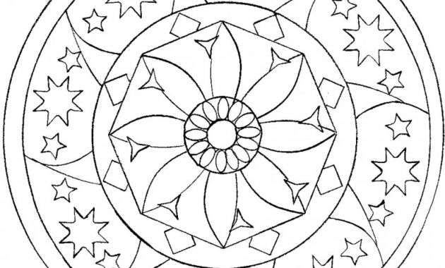 Blank Elephant Template Unique Coloring Pages Mandala Coloring with Stars and Big Flower