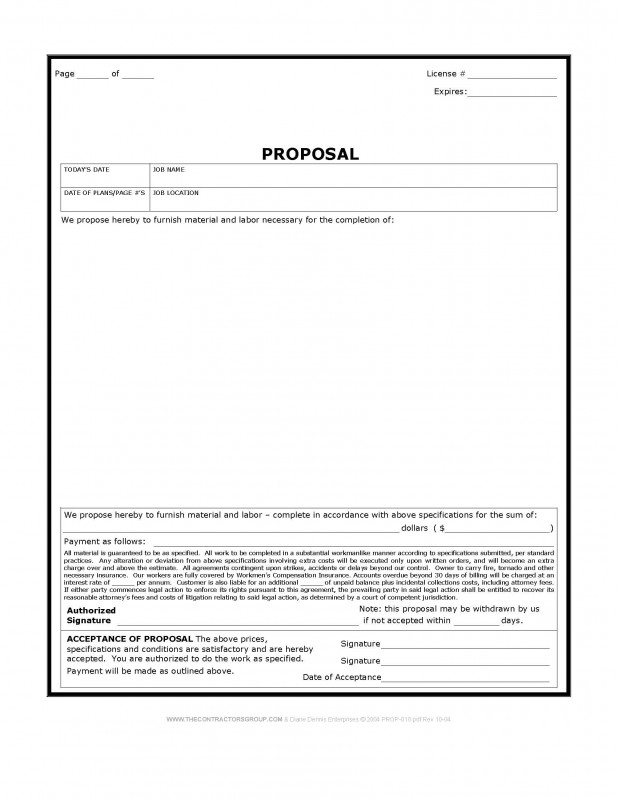 Blank Estimate form Template Awesome Estimate forms for Contractors Free Construction Plates