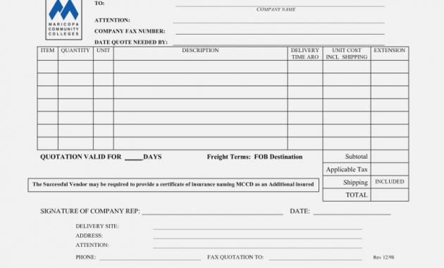 Blank Estimate form Template New Blank Quote form Template Mbm Legal
