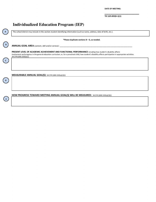 Blank Iep Template Awesome Iep Model form Click Link for Full Download Student Goals