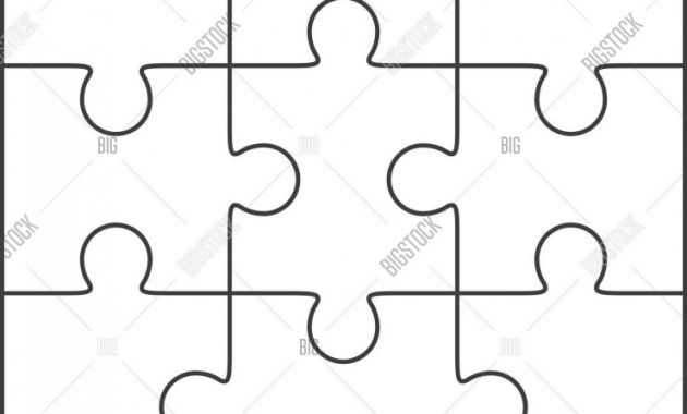 Blank Jigsaw Piece Template New Jigsaw Puzzle Blank Vector Photo Free Trial Bigstock