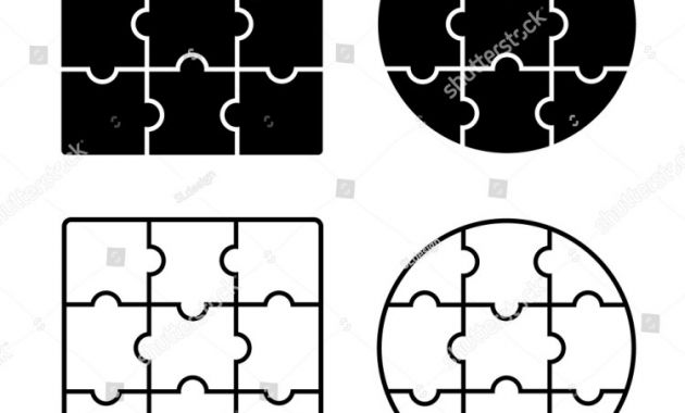Blank Jigsaw Piece Template Unique Jigsaw Puzzle Blank Simple Template 3 Stock Vector Royalty