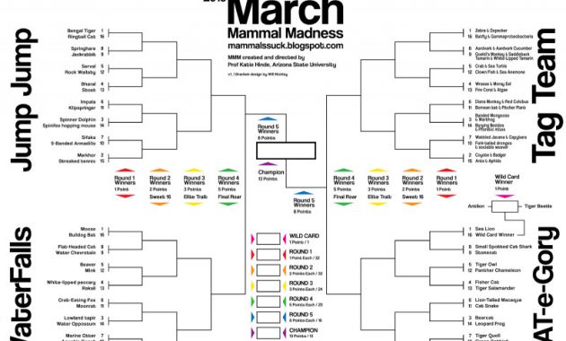 Blank March Madness Bracket Template New March Mammal Madness is the Bracket for Animal Lovers