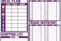 Blank Meal Plan Template Awesome Free Printable Set Fridge Pantry Freezer Inventory More