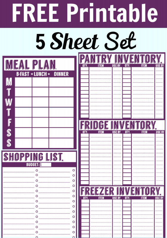 Blank Meal Plan Template Awesome Free Printable Set Fridge Pantry Freezer Inventory More