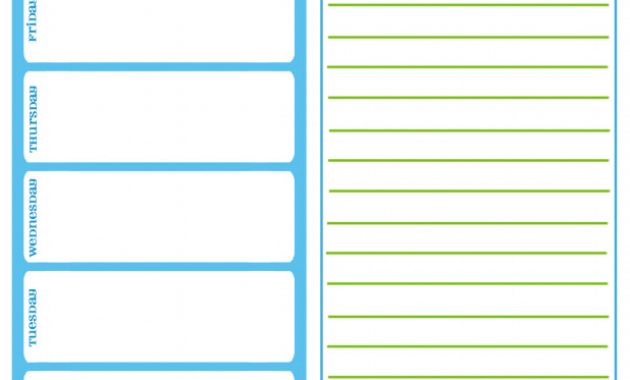 Blank Meal Plan Template Unique Meal Plan with Grocery List Write Craftweb Free Business
