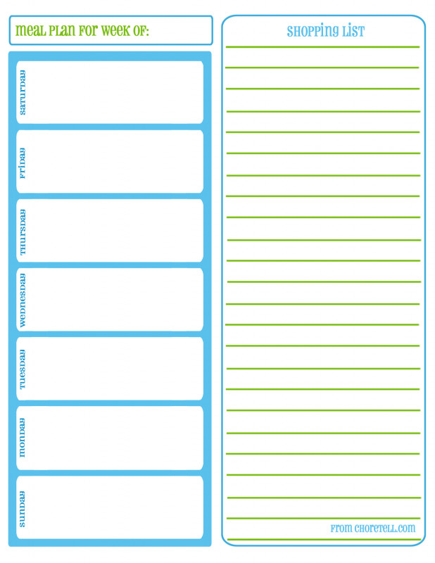 Blank Meal Plan Template Unique Meal Plan with Grocery List Write Craftweb Free Business