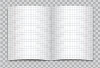 Blank Pattern Block Templates Awesome Vector Opened Realistic Squared Elementary School Copybook