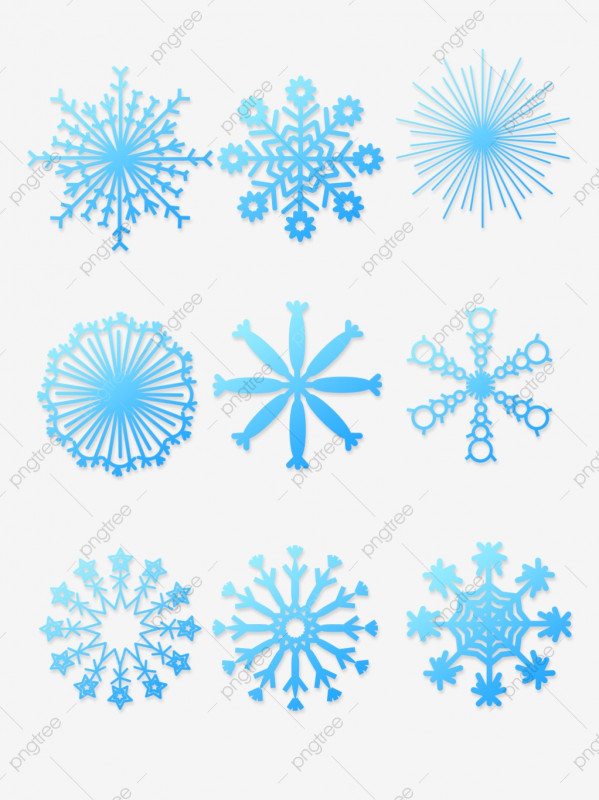 Blank Snowflake Template Unique Winter Vintage Blue Stereo Gradient Postcard Snowflakes