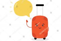 Blank Suitcase Template New Cute Cartoon Travel Bag Suitcase Character Stock Vector