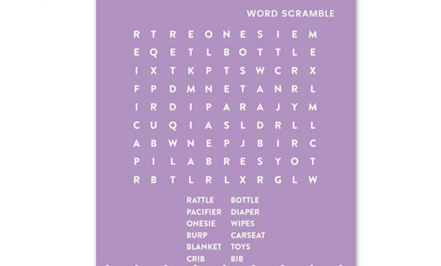 Blank Word Search Template Free Awesome andaz Press Lavender Chevron Girl Baby Shower Collection Word Search Game Cards Activity 20 Pack