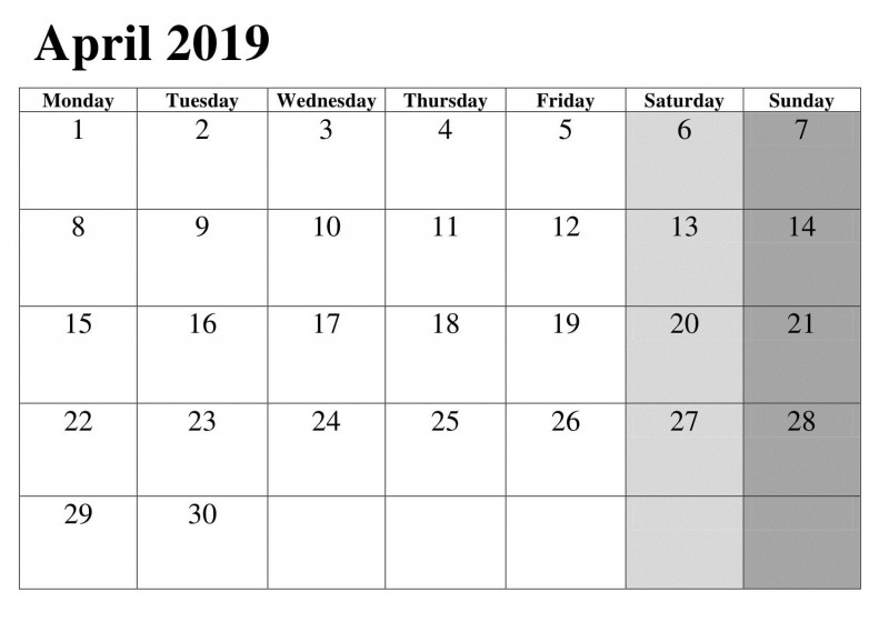 Blanks Usa Templates Awesome April Printable 2019 Editable Calendar 2019 Calendar