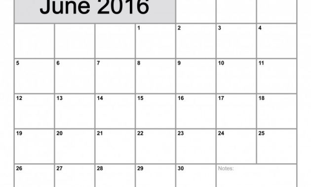 Full Page Blank Calendar Template Unique Printable Blank Calendar Template June 2016 Printable