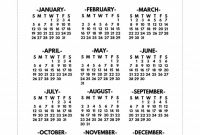 Month at A Glance Blank Calendar Template New 2020 Printable One Page Year at A Glance Calendar Paper