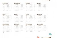 Month at A Glance Blank Calendar Template Unique Bird Yearly Calendar Mon Sun