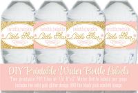 Baby Shower Water Bottle Labels Template Awesome Twinkle Little Star Printable Water Bottle Labels Drink Wraps Wrappers Blush Pink Gold Glitter Gender Reveal Baby Shower Girl Birthday