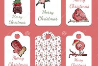 Xmas Labels Templates Free Unique Set Of Christmas Tags In Vector Stock Vector Illustration