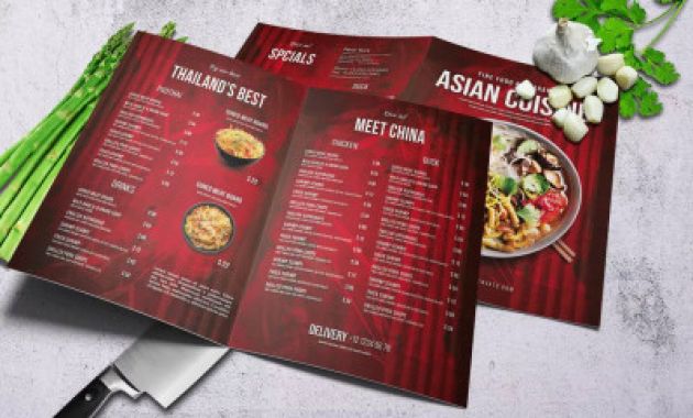 Asian Restaurant Menu Template New asian Bifold A4 Us Letter Food Menu Template Psd Download