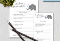 Baby Shower Menu Template Free Unique Printable Baby Shower Game who Knows Mommy Best Little Peanut Pink and Blue Full Page or Half Page Instant Download 90205