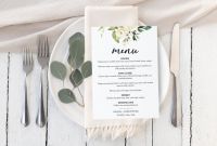 Bridal Shower Menu Template New Cream Rose Wedding Menu Template Editable Wedding Menu Card Instant Download Watercolor Floral Greenery Gold Boho Corjl E001