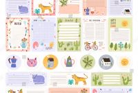 Child Care Menu Templates Free Unique Collection Weekly Daily Planner Pages Stickers Stock Vector