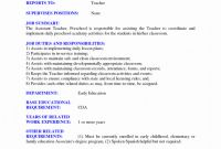 Daycare Menu Template Unique 27 Preschool Teacher Job Description for Resume Snappygo Com