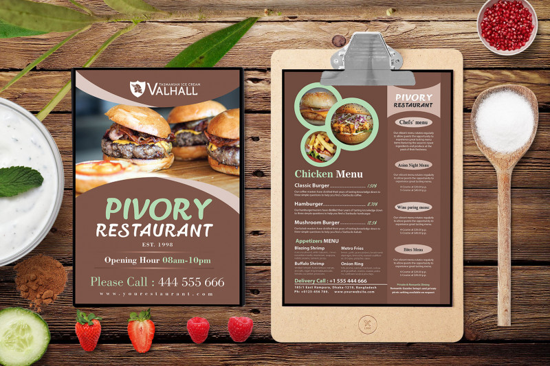 Food Truck Menu Template Awesome Restaurant A4 Two Side Menu Psd Template 99effects