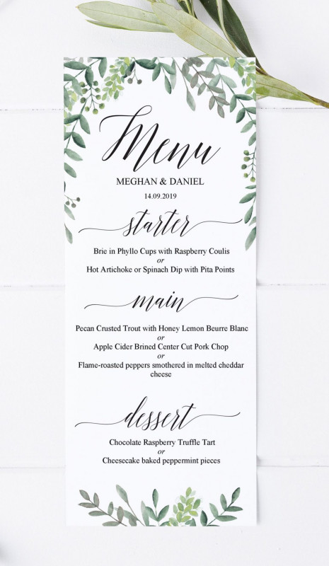 Free Printable Dinner Menu Template Unique Wedding Menu Template Free Printable Templates for Download