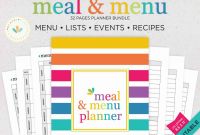 Menu Planner with Grocery List Template Awesome Printable Meal Planner Meal Planner Grocery List Weekly Meal Planner Pdf Printable Menu Planner Kit Meal Planner Letter Instant Download