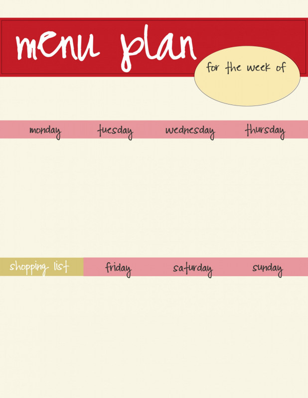 Menu Template for Pages Awesome Weekly Menu Template Google Docs Dinner Printable Free Word